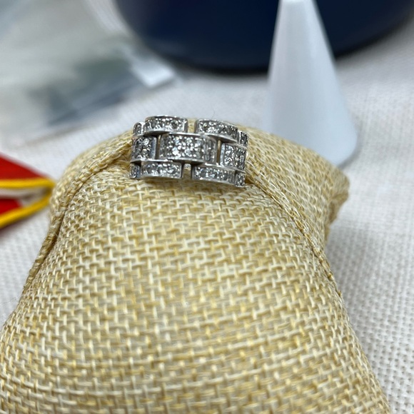 Bold Vintage 925 DQ CZ Statement Ring Size ~5.5 - Picture 8 of 15